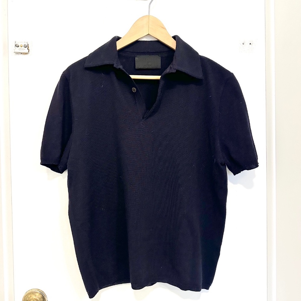 Mens Prada wool polo (black, size 50 European)